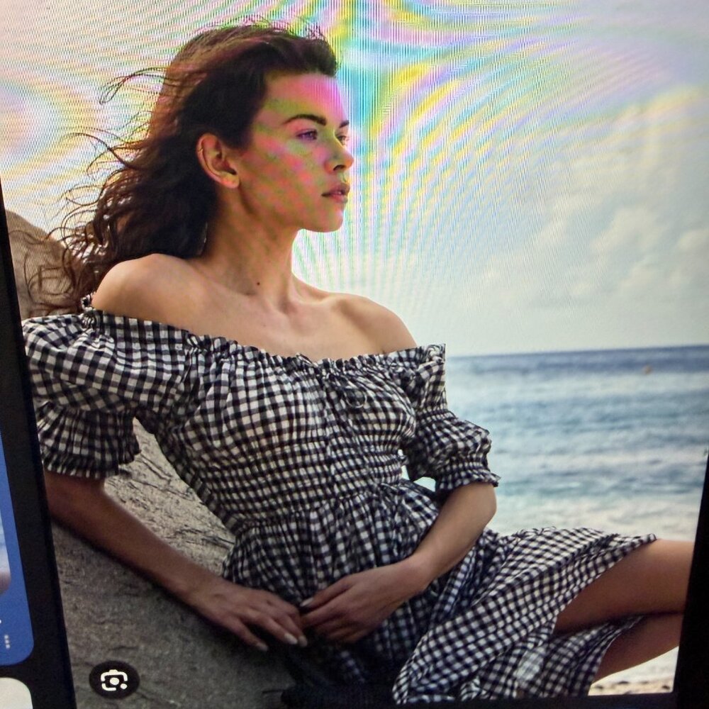 DOEN Sz M Ischia Dress in Black & White Gingham